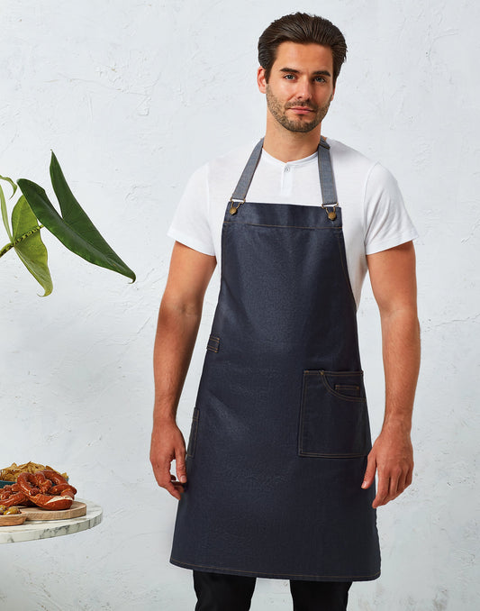 Tablier de cuisine denim avec Finition Acrylique