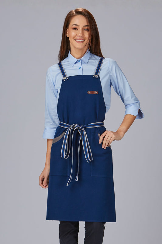 Tablier de cuisine personnalisé bicolore à bavette