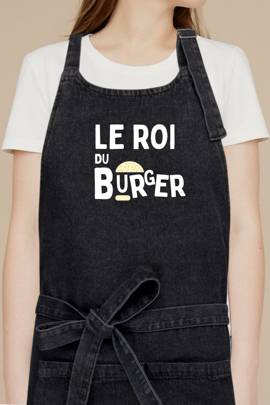 Tablier de cuisine personnalisé “Le roi du burger”, imprimé