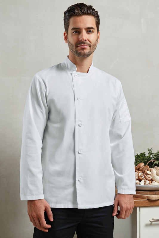 Veste de Chef Cuisinier Manches Longues "Essential" à Boutons Résine