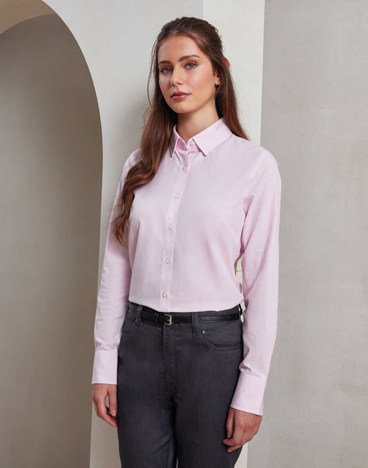 Chemise à rayures Oxford en coton majoritaire pour femme