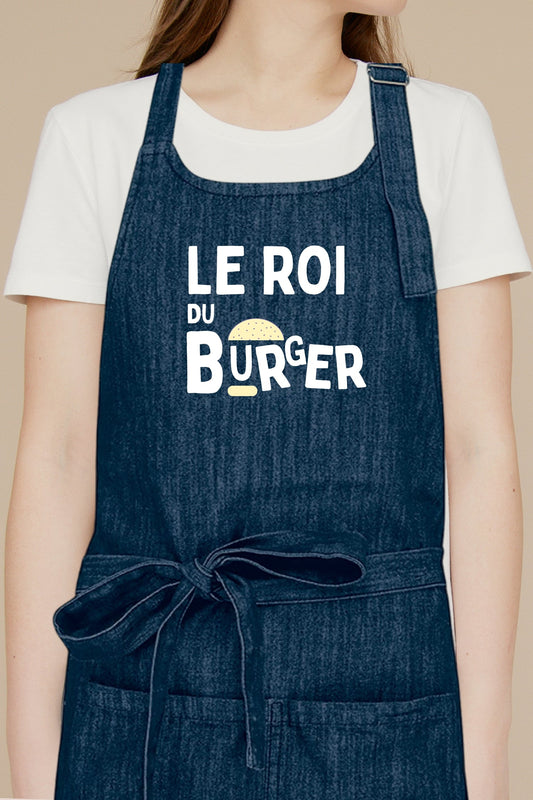 Tablier de cuisine personnalisé “Le roi du burger”, imprimé