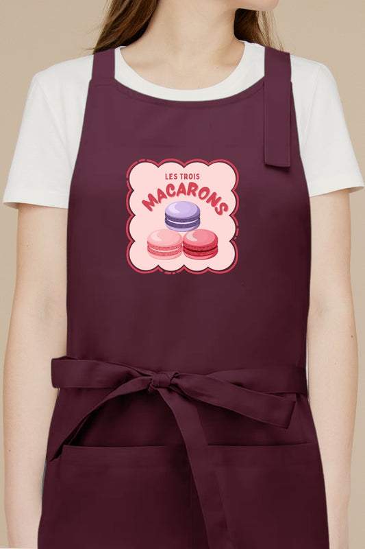 Tablier de cuisine personnalisé “Les trois macarons”, imprimé