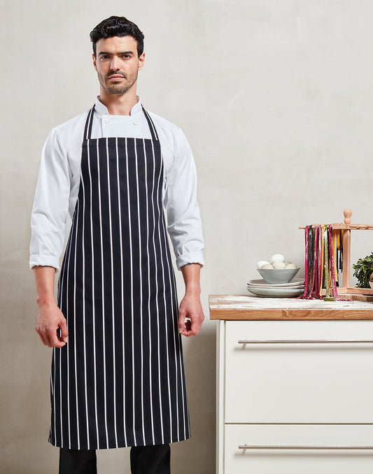 Gestreifte Latz-Kochschürze