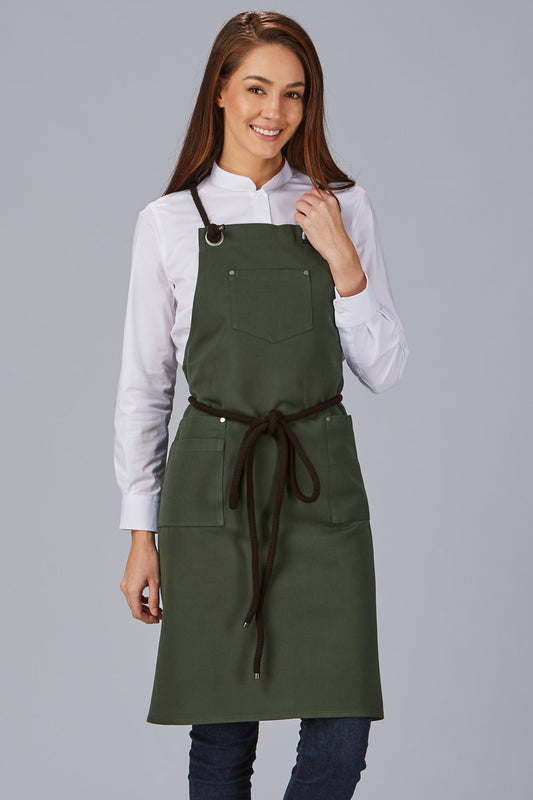 Latz-Kochschürze mit geflochtener Kordel – personalisiert